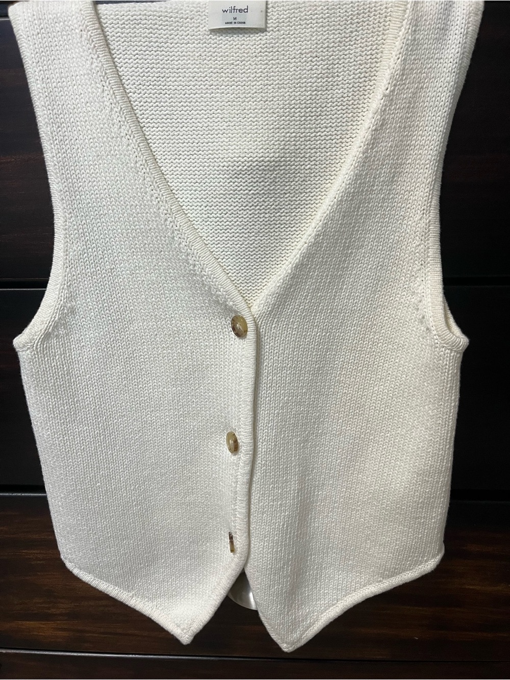 Wilfred Cream Textured Knit Vest